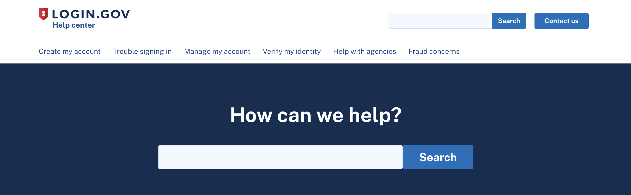 Screenshot of help center website with white text: "How can we help?"